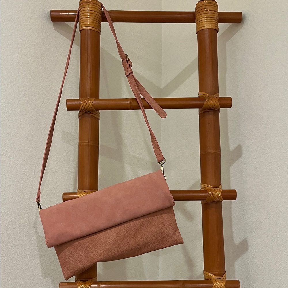 Anthropology Pink Foldover Clutch